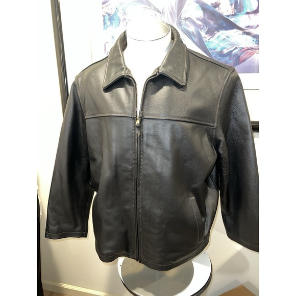 Sonoma Heavyweight Leather BomberAviator Jacket Lined Men's Large Brown2XL